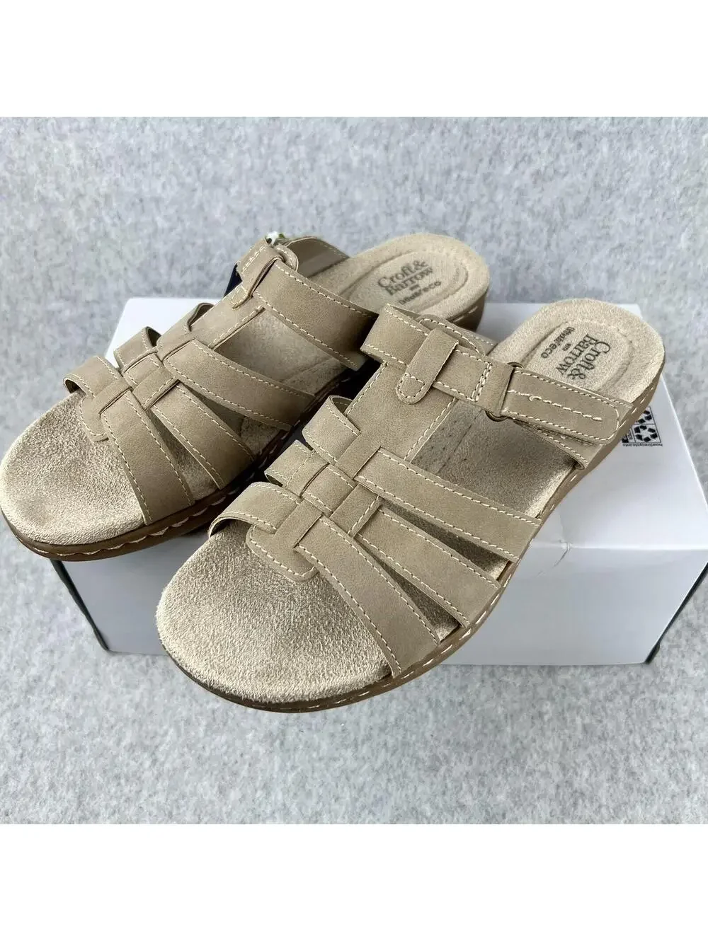 Croft & Barrow Womens Slip On Sandals 8.5 Ortholite Comfort Casual Walking *
